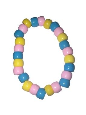 3 FOR $20 HANDCRAFTED Pastel Pony Beaded Stretch Bracelet - Pink, Blue & Yellow